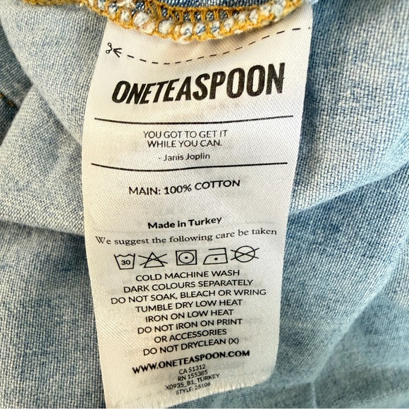 One Teaspoon Revolver Long Sleeve Oversized Denim Jean Shirt Large 36189 - Picture 6 of 8